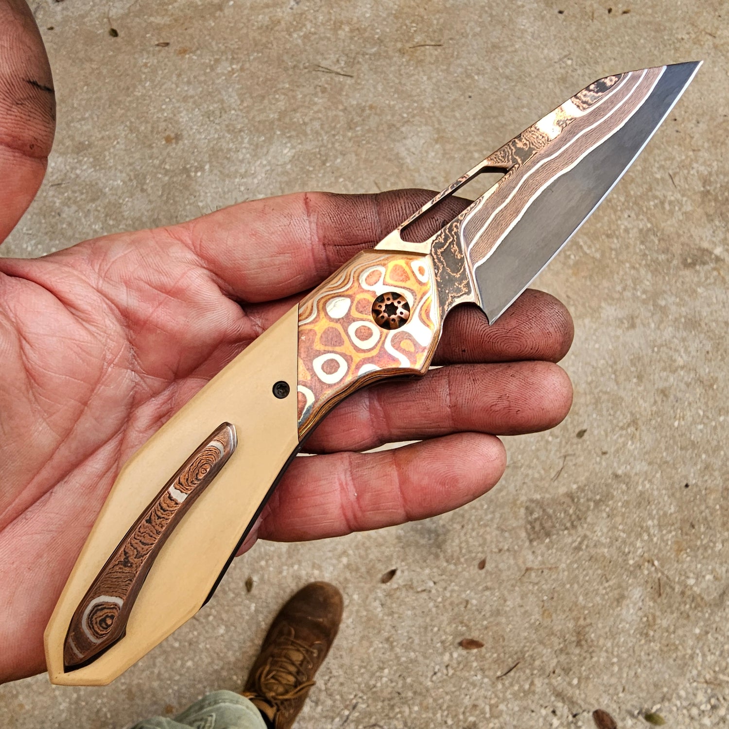 Vertex Copper Inlay is a Custom Handcrafted Tactical Gear for Collectors, Outdoor & Camping Use