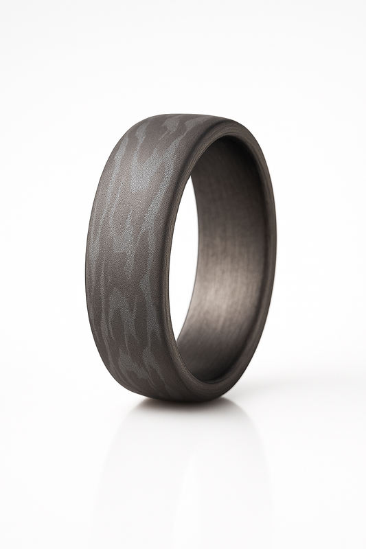 Damascus Midnight Forge is a custom handcrafted ring, unique jewelry for collectors, special occasions, and everyday wear